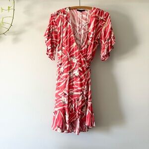 all saints red floral dress AllSaints Women's Mollie Twist Detail Floral Midi Dress, Red, Size 2